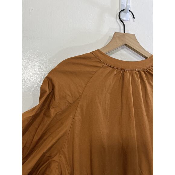 Boho Chic Avant Garde Cottagecore Lagenlook Tiered Dress M Art Terracotta Brown - Picture 12 of 16